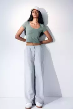 Блузка из хлопкового джерси H&M, зеленый