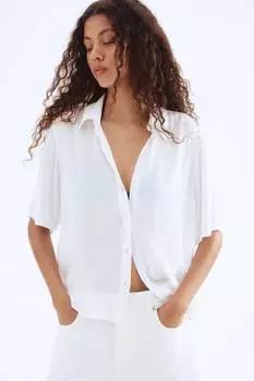 Блузка из жатой вискозы H&M, белый