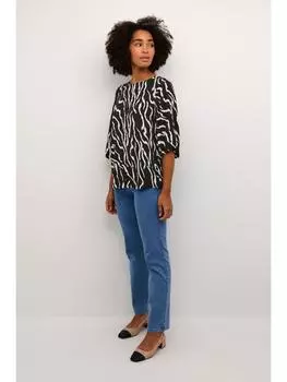 Блузка Kaffe, цвет black/antique zebra print