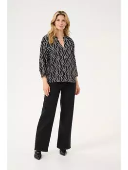 Блузка Kaffe, цвет black/chalk print