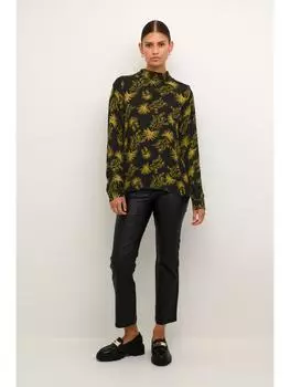 Блузка Kaffe, цвет black/green moss