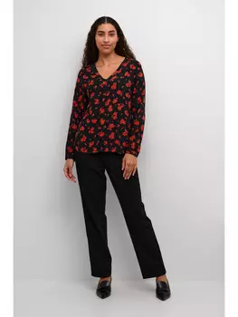 Блузка Kaffe, цвет black_red flower print