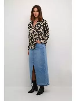 Блузка Kaffe, цвет black/sand leo print