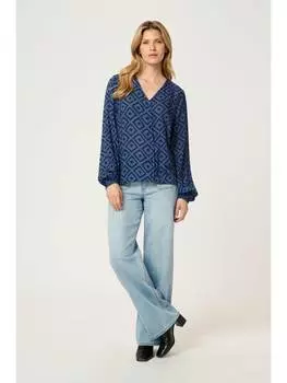 Блузка Kaffe, цвет blue/black graphic print