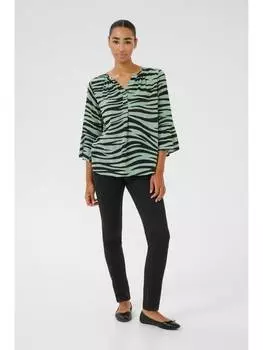 Блузка Kaffe, цвет green/black animal