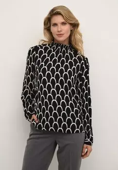 Блузка Kaffe Karina Amber Smock, черный/белый