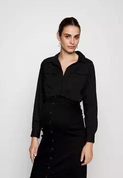 Блузка MAMALICIOUS MLSHERIE CROP SHIRT, черный