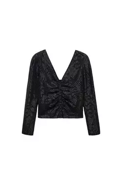 Блузка MANGO Blouse Gloria, черный