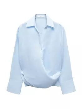 Блузка MANGO Blouse Lirio, светло-синий