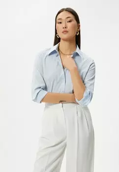 Блузка на пуговицах BUTTONED LONG SLEEVE SLIM FIT Koton, светло-голубой