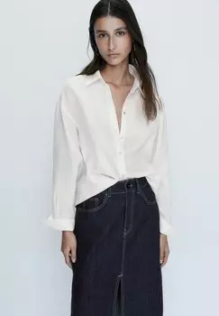 Блузка на пуговицах Massimo Dutti, белый