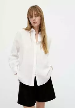 Блузка на пуговицах Massimo Dutti, белый