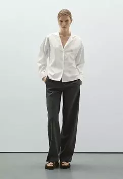 Блузка на пуговицах Massimo Dutti, белый