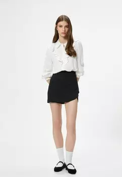 Блузка на пуговицах RUFFLE LONG SLEEVE FABRIC CLOSURE Koton, белый