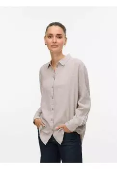 Блузка на пуговицах VMLINN LS Vero Moda, бежевый
