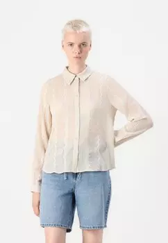 Блузка на пуговицах VMLISBETH SHIRT Vero Moda, бежевый