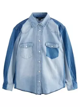 Блузка Next, цвет Blue/Blue denim