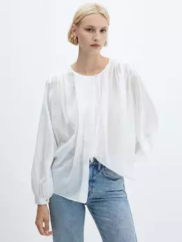 Блузка Olivia со сборками Mango, белый