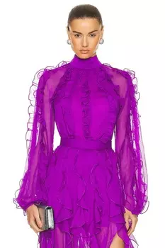 Блузка Patbo Ruffle High Neck, фиолетовый