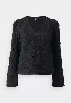 Блузка Pieces PCGRETCHEN V NECK, черный