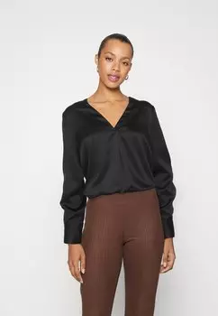 Блузка Pieces PCSILJA V-NECK, черный