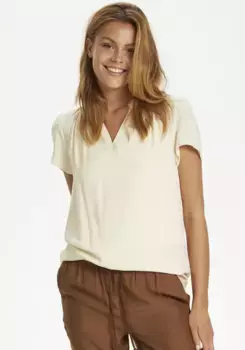 Блузка-рубашка Saint Tropez "BrittaSZ SS Top", кремовый