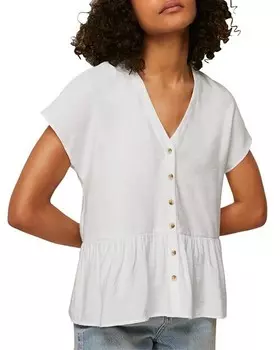 Блузка с баской и подолом Whistles, цвет White