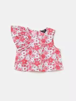 Блузка с цветочным принтом и воланом Ovs, цвет white/red