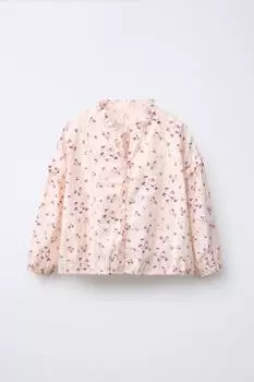 Блузка с цветочным принтом ZARA, экрю
