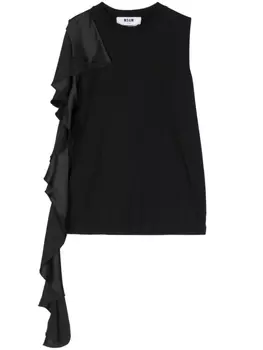Блузка с драпировкой MSGM, черный