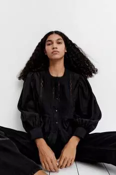 Блузка с кантом H&M, черный