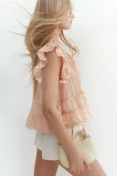 Блузка с кантом H&M, розовый