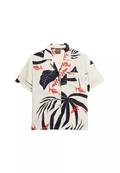 Блузка с коротким рукавом Superdry Blouse Beach Resort, экрю