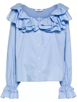 Блузка с оборками MSGM, синий