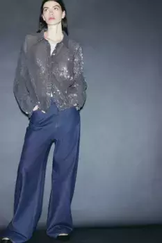 Блузка с пайетками H&M, серый