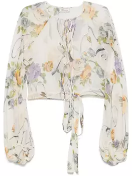 Блузка с принтом Blumarine, белый