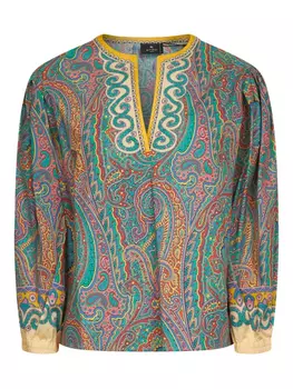 Блузка с принтом пейсли ETRO, зеленый