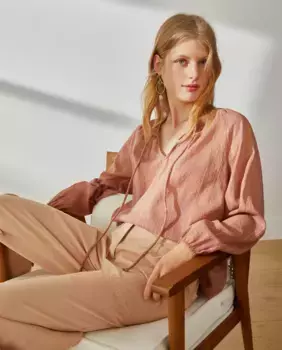 Блузка с рукавами реглан и люрексом Southern Cotton, розовый