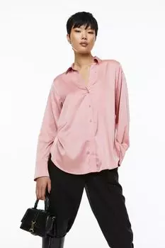Блузка с V-образным вырезом H&amp;M, светло-розовый