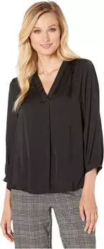 Блузка с v-образным вырезом и рукавами 3/4 Vince Camuto, цвет Rich Black