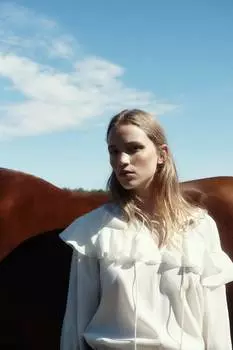 Блузка с воланами H&M, белый