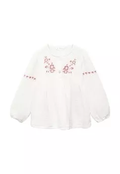 Блузка TEXAS Mango Kids, цвет white