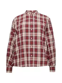 Блузка Tommy Hilfiger TARTAN, вишнево-красный