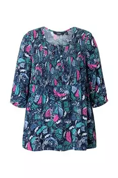 Блузка Ulla Popken, цвет Blue/Dark blue