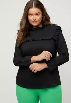 Блузка Ulla Popken с длинным рукавом, черный