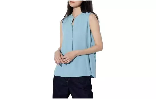 Блузка Uniqlo, пудрово-голубой