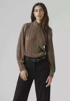 Блузка Vero Moda PLISSIERTES VMAURORA LS HIGH NECK JRS EXC, цвет brown lentil