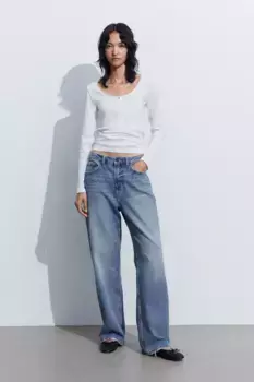 Блузка в рубчик H&M, белый