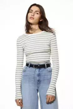 Блузка в рубчик H&M, зеленый