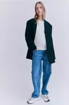 Блузка вязки в рубчик H&M, белый